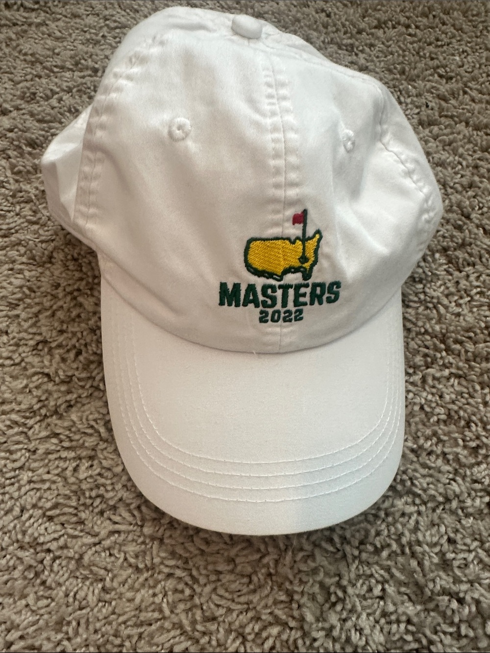 Masters 2022 White Baseball Cap with Embroidered Logo